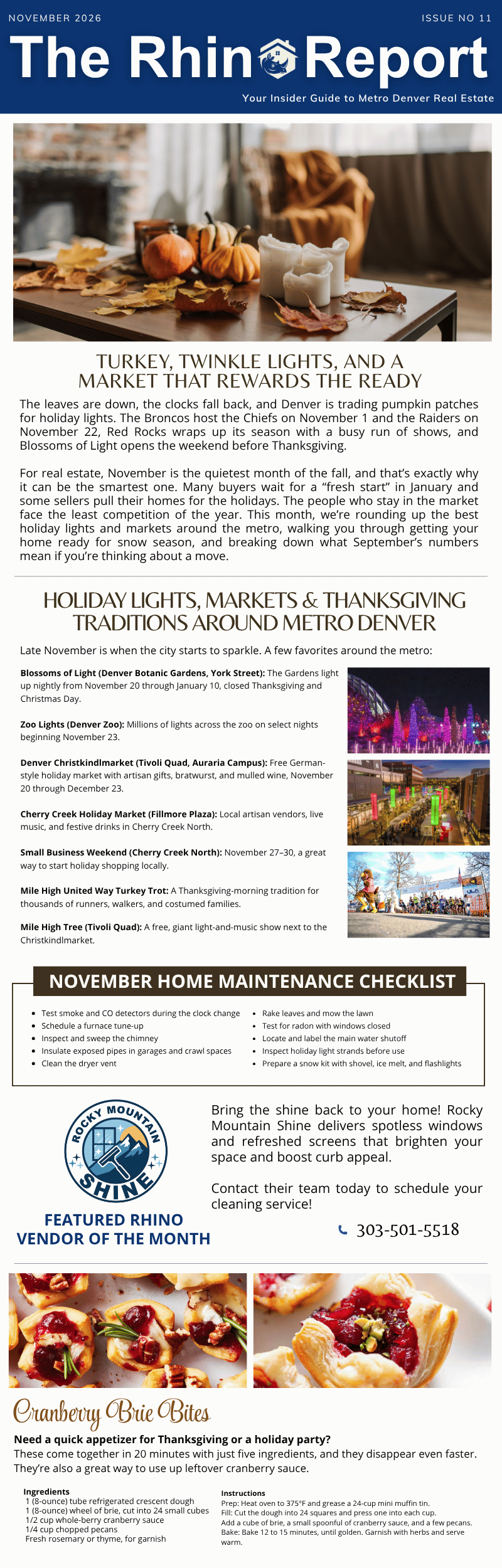 Newsletter with fall events and chili recipe.