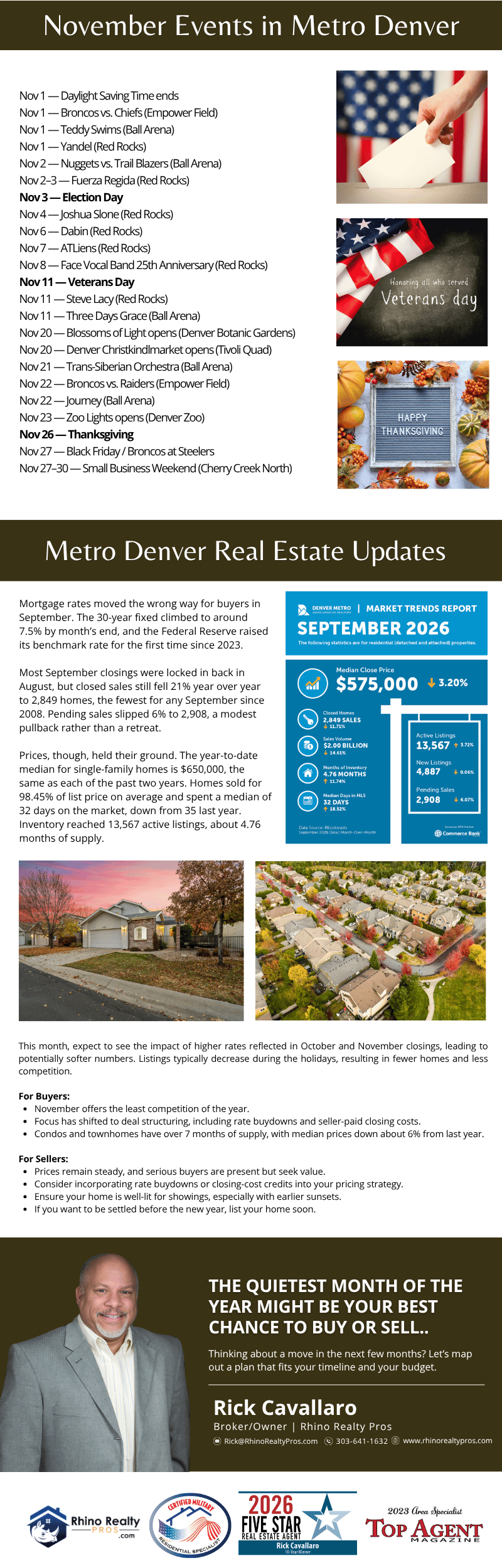 November events and real estate updates in Denver.